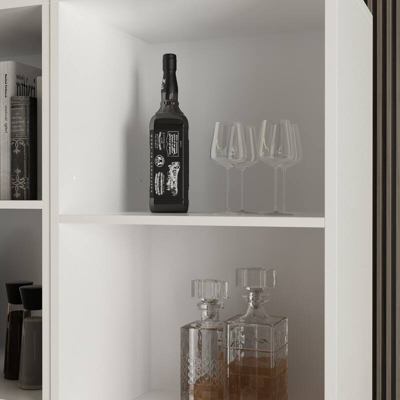 Timechee Combined Bookcase Kitchen Cabinet Display Cabinet Pantry