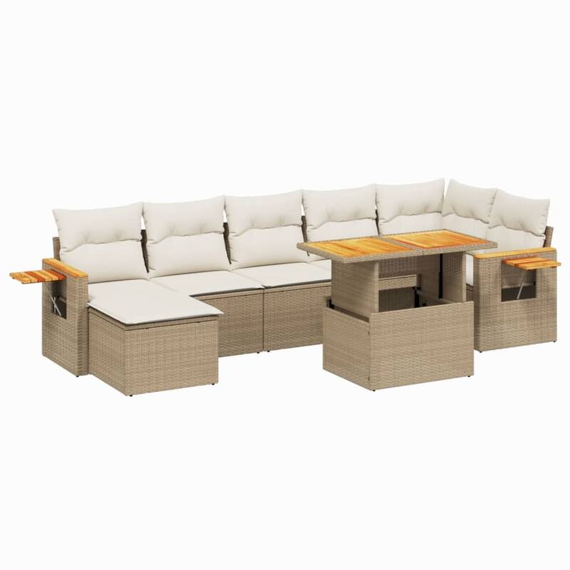vidaXL Patio Sofa Set with Cushions Modular Lounge Set 8 Piece Poly Rattan