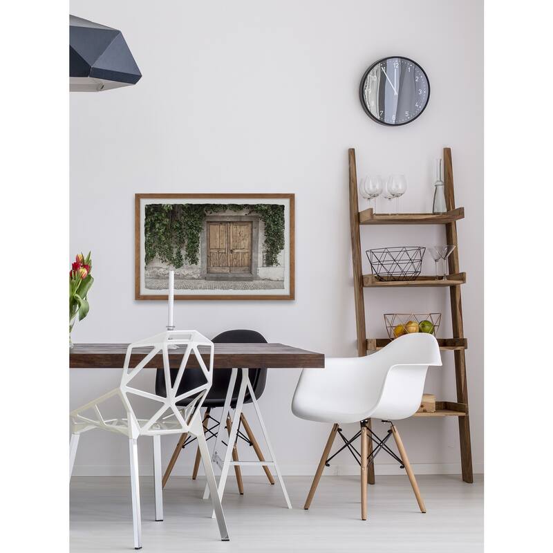 Old Wooden Door Framed Wall Art, Elegant Home Touch - Sophisticated Artwork for Refined Décor