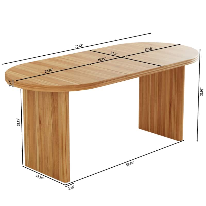 55.12"-70.87"Modern Extendable Dining Table With Removable Extension Leaves, Suitable For Dining Rooms, Kitchens