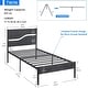preview thumbnail 22 of 23, VECELO Twin Size Kids Bed Industrial Platform Bed Frame with Wood Headboard,Twin Size Bed Set of 2