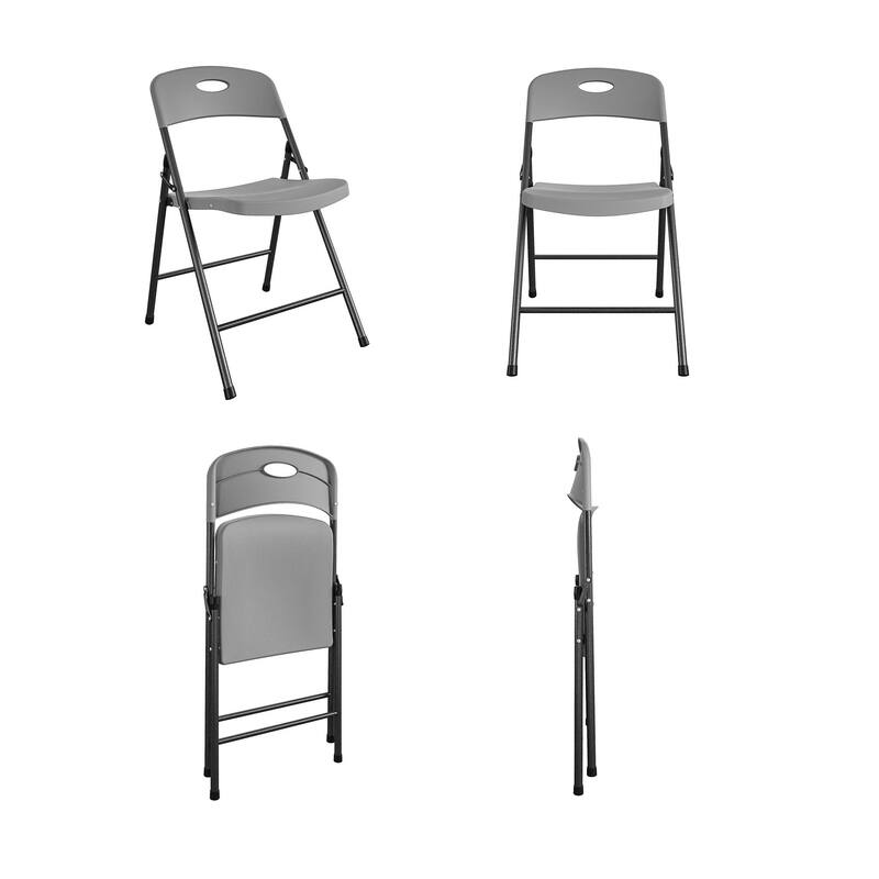 COSCO Solid Resin Plastic Indoor/Outdoor Plastic Folding Chair, 4-Pack