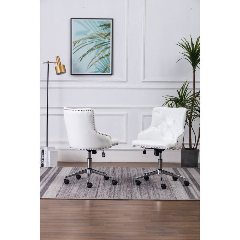 Best Quality Furniture Velvet or Faux Leather Office Chair - White