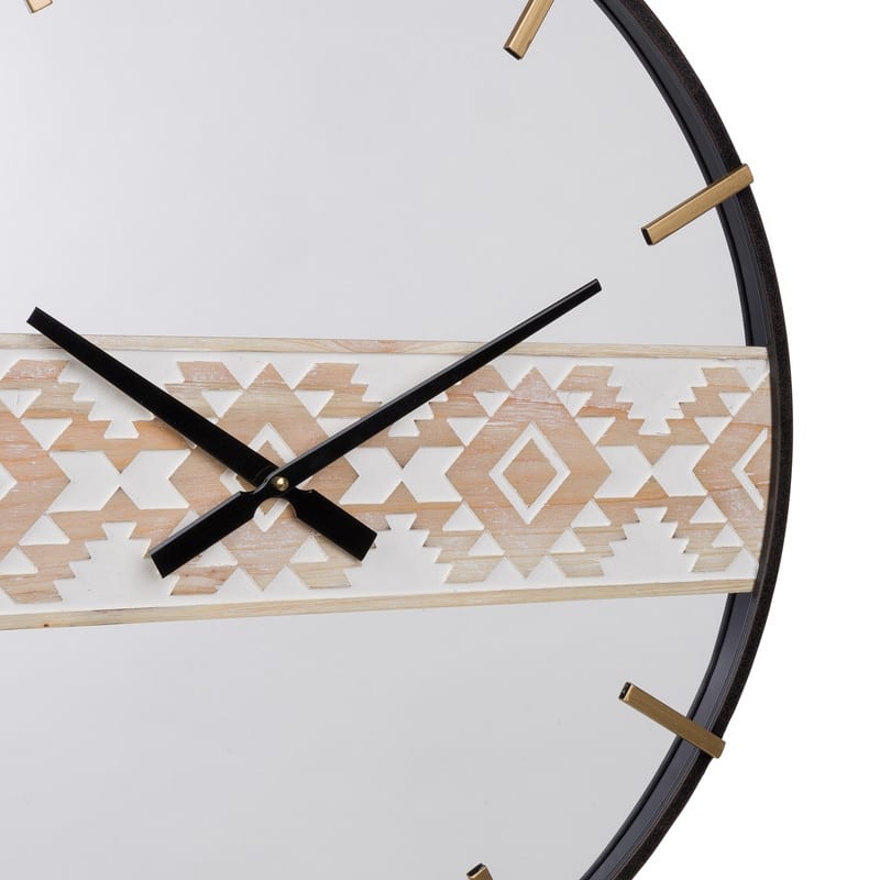 Leilani Metal Contemporary Morocan Wall Clock - 23.75"H x 23.75"W x 1.5"D
