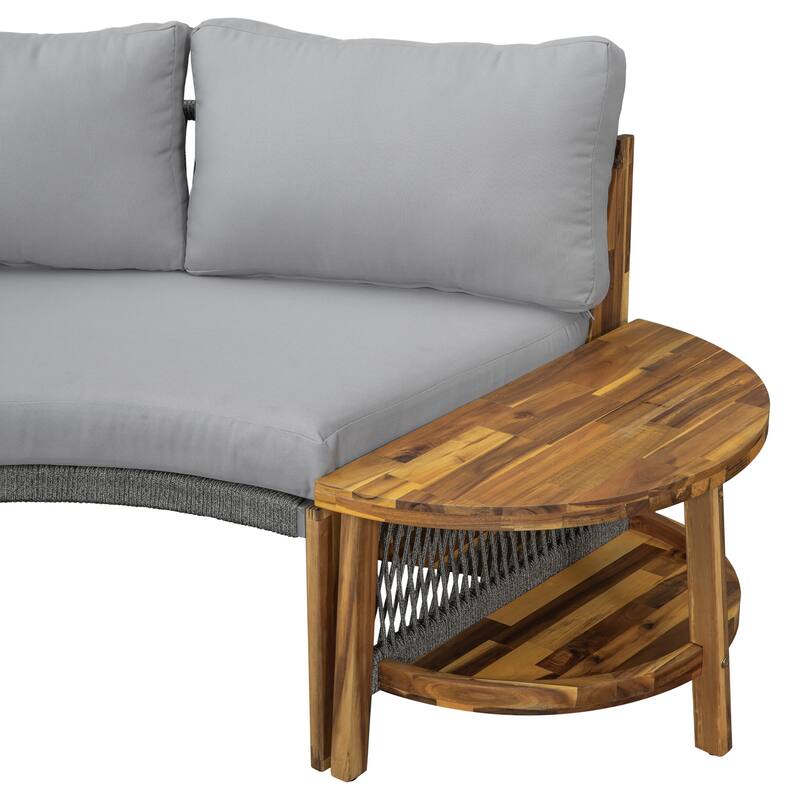 Curved Shape Sofa Set PE Wicker Furniture Conversation Sets