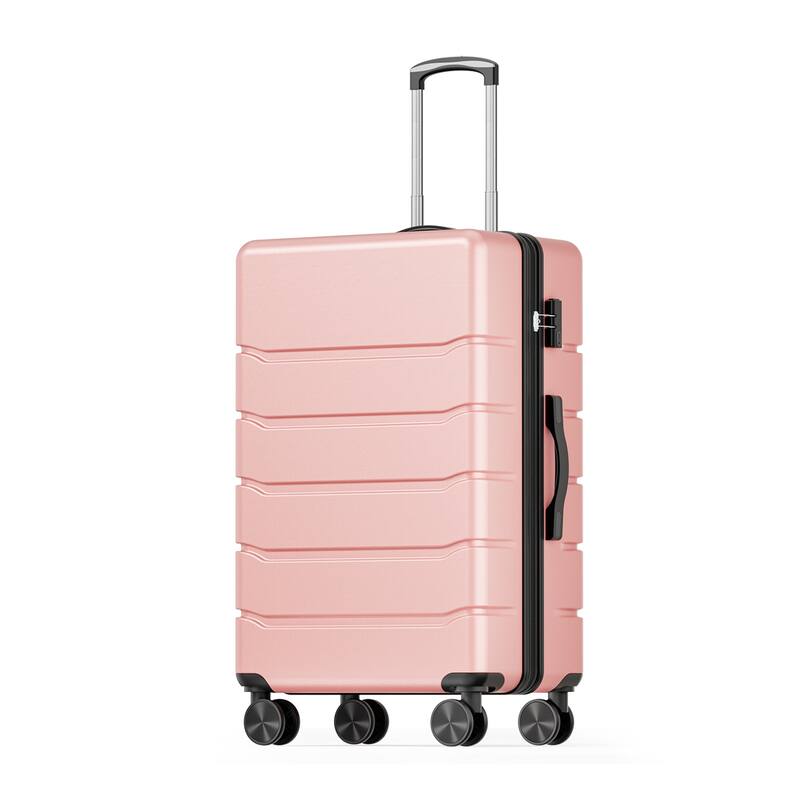 20-Inch Durable Expandable Spinner Luggage - TSA Lock & Wheels, Hardside Suitcase for Travel - Pink