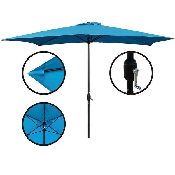 Shop Davee Furniture 10 X 6 5 Rectangular Market Umbrella Overstock 31825468