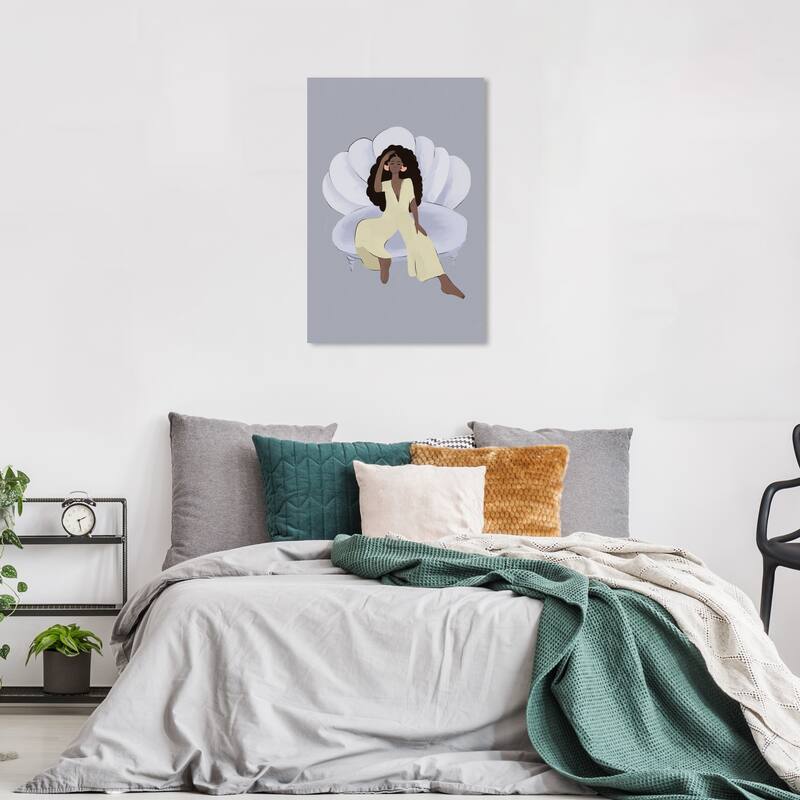 Wynwood Studio Canvas Fashion and Glam Fashion Fest Girl Gray and Vanilla Modern & Contemporary Wall Art Canvas Print - 36 x 24