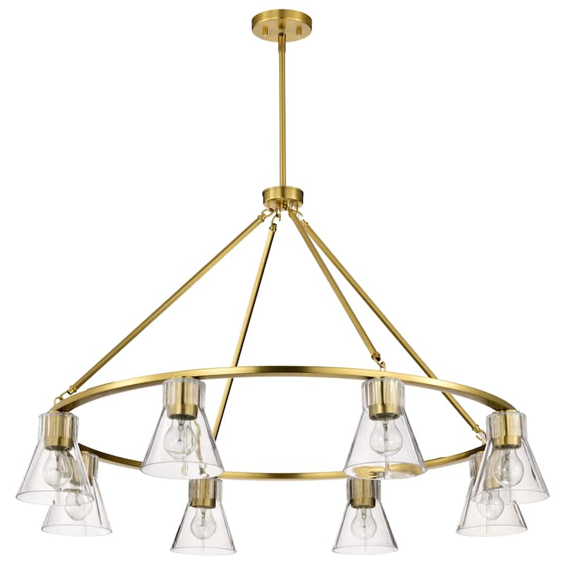 Gianna 8 Light Chandelier Vintage Brass Finish Clear Glass - Vintage Brass