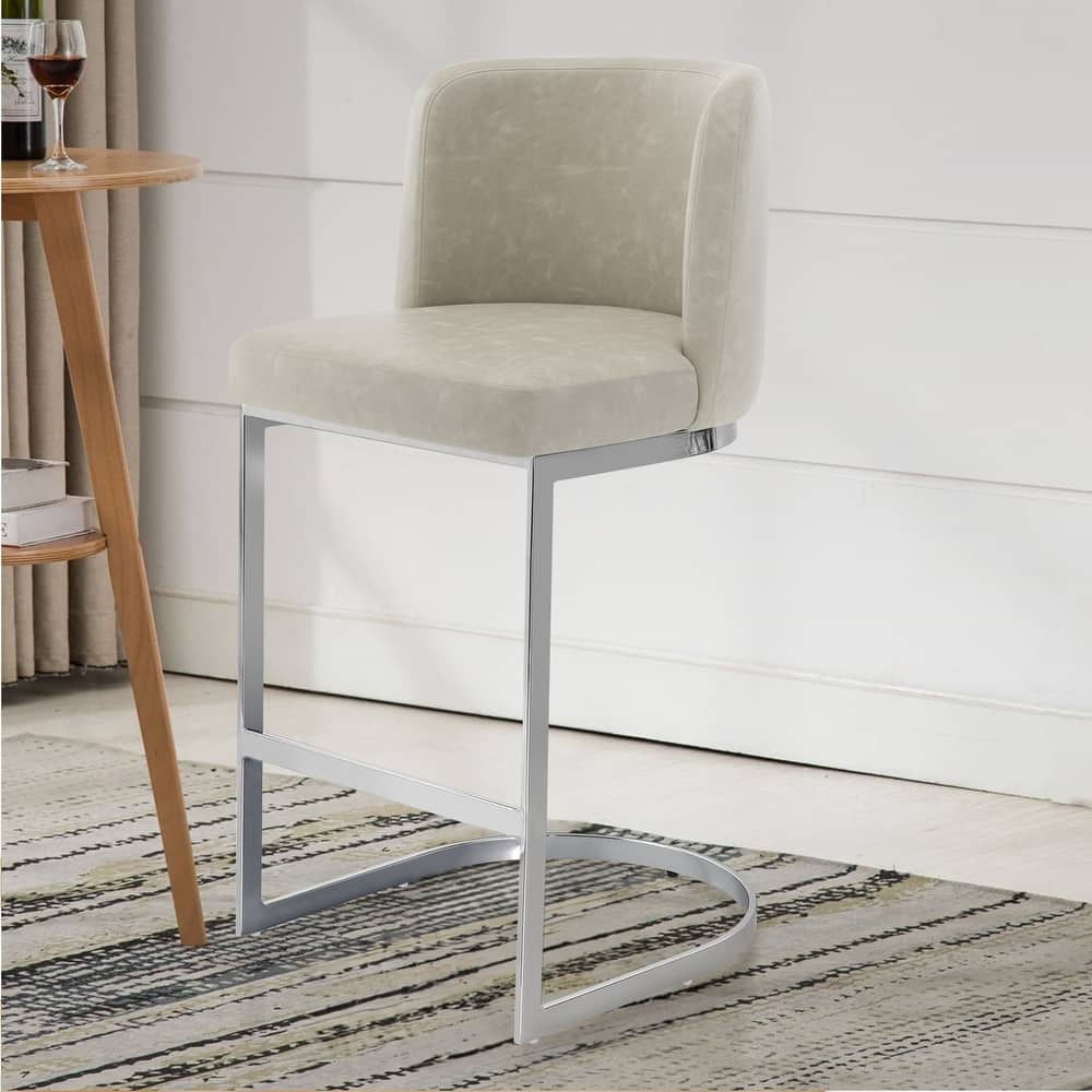 26" Upholstered Bar Stools, Counter Height Stools - 18.11"W x 19.69"D x 37.4"H