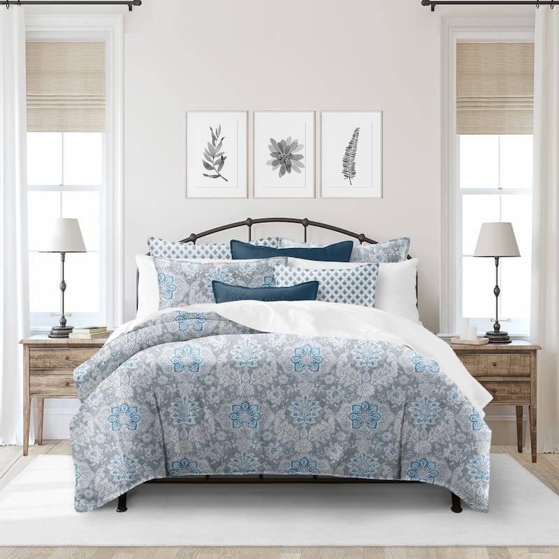 Osha Sky/Gray Coverlet and Pillow Sham(s) Set On Sale Bed Bath