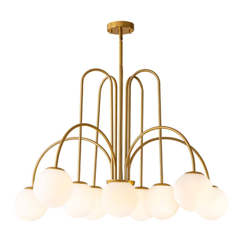 Modern Sputnik Glass Bubble Chandelier in Gold for Dining Room