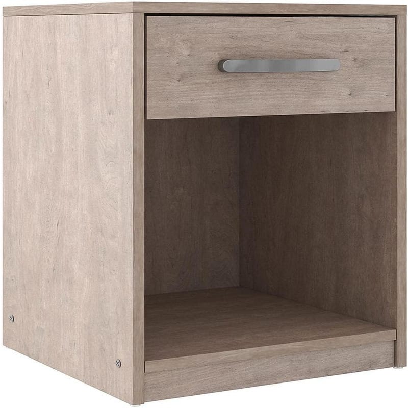 Finch Modern 1 Drawer Night Stand with Open Cubby Black