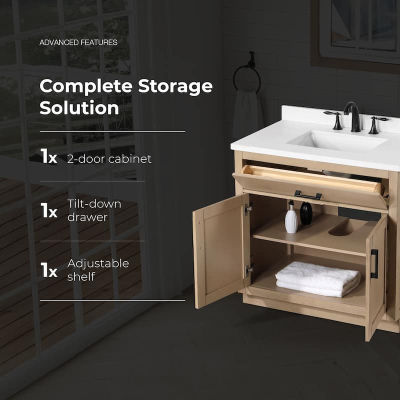 OVE Decors Bailey Bathroom Vanity with Power Bar