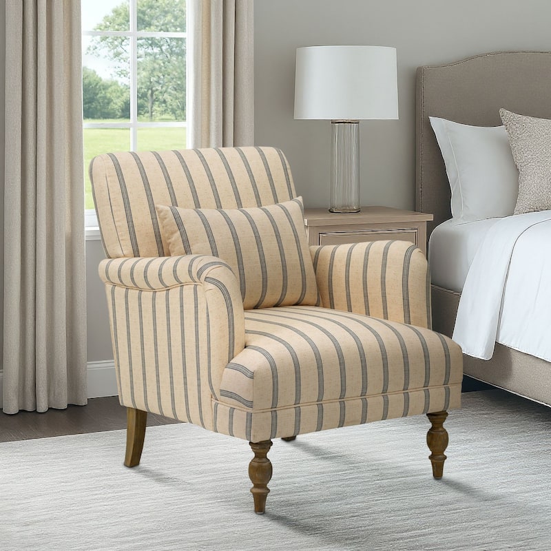 Martha Stewart Amanda Accent Chair - 30''W x 34''D x 36''H - Linen/Blue