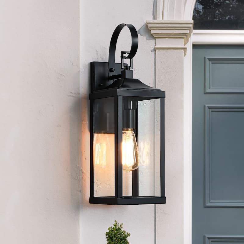 19.3"H 1-Light Medium Outdoor Bronze Exterior Wall Lantern Sconce Light - W6" x E7.2" x H19.3" - 19.3''H