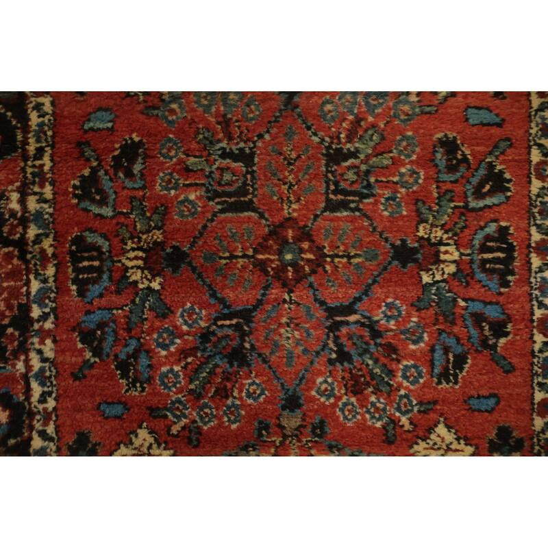 Hand Knotted Oriental 100% Wool Carpet Traditional Floral Oranges & Rust Hamedan Runner Rug - 17' 9'' X 2' 9''