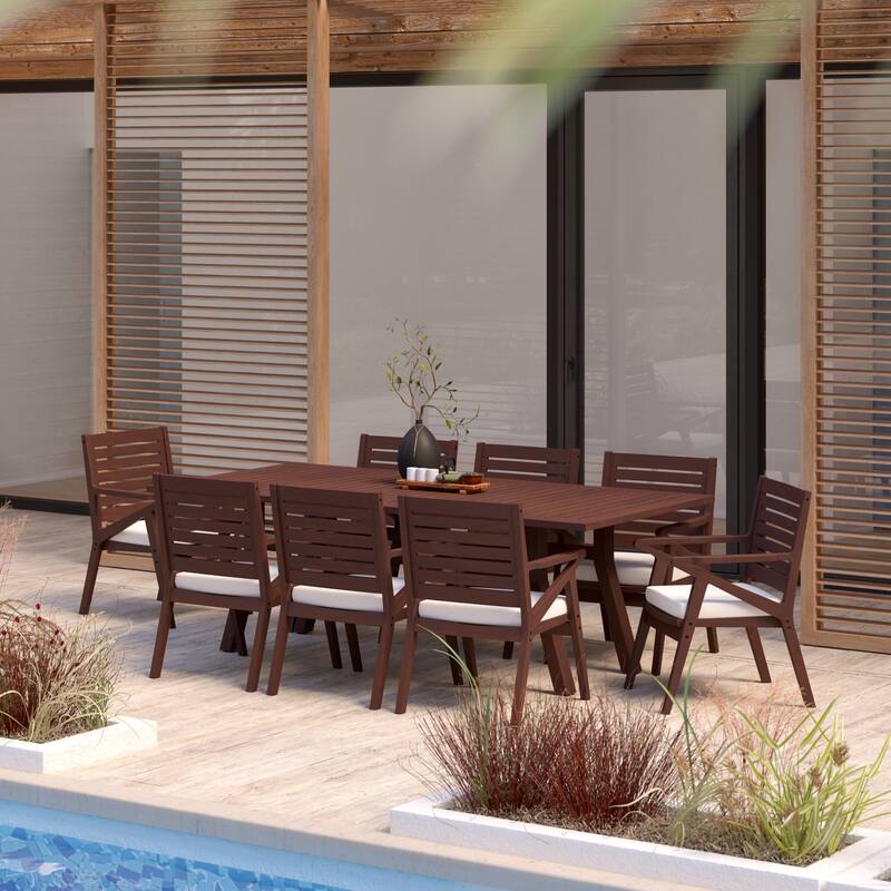 Vaughn 9 Piece Sunbrella Outdoor Patio Dining Set