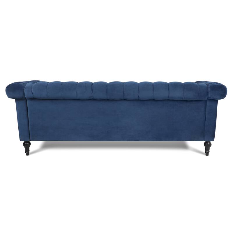 Traditional Sofa Couch 82.5" Width Square Arm Removable Cushion 3 Seater Sofa