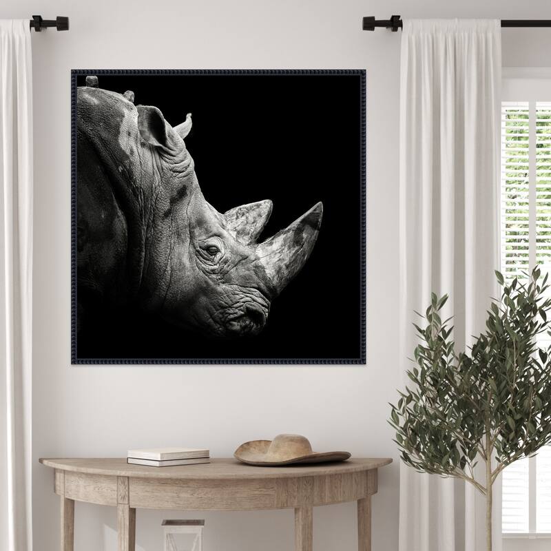 Rhino by Christian Meermann Framed Canvas Wall Art Print
