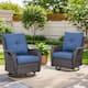 Option Brown Wicker Blue Cushion