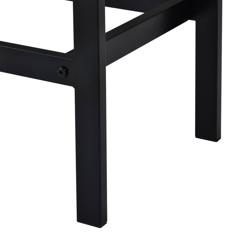 4-Piece Industrial Dining Set with Rectangular Table & 3 Stools