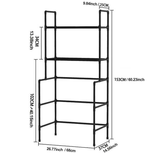 2 Tier Over the Washer Washing Machine Organizer Shelf Storage Rack ...