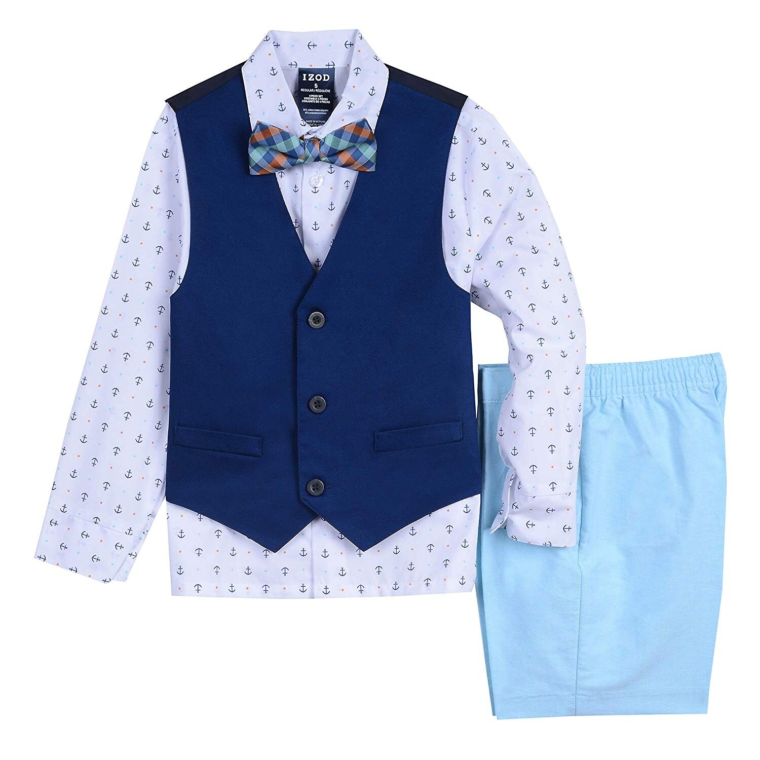 Shop Izod Boys Little Four Piece Formal Vest Set Blue Diamond