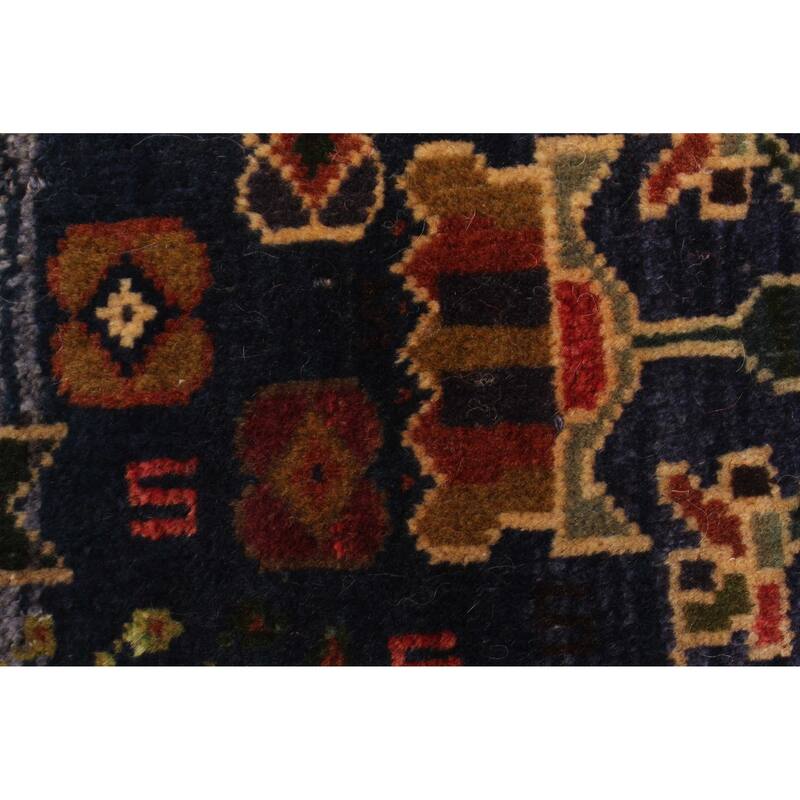 ECARPETGALLERY Hand-knotted Melis Vintage Dark Navy Wool Rug - 3'0 x 6'10