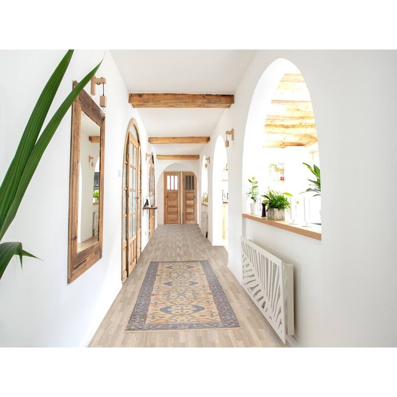 Earth Tone Oushak Oriental Runner Rug Handmade Wool Carpet - 2'6" x 7'10"