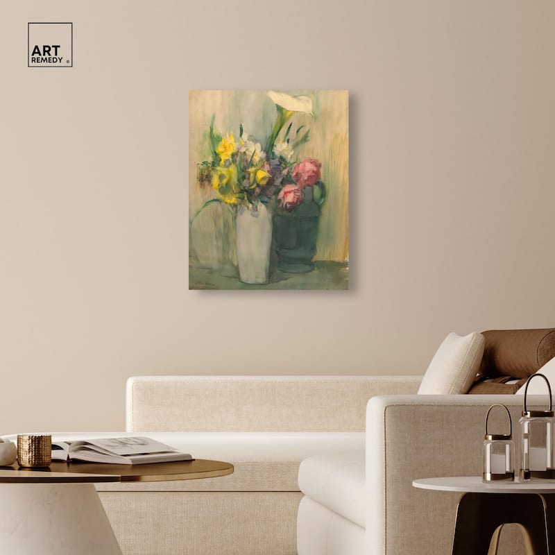 Flowers by Julian Alden Weir Canvas by Art Remedy, Gallery Wrapped