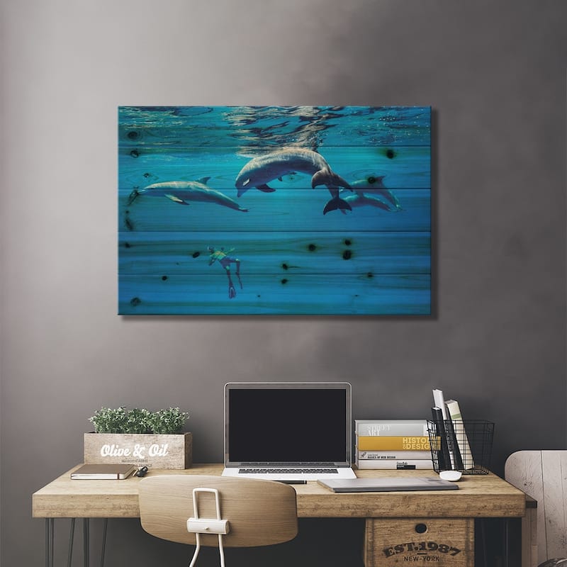 Crazy Morning Print On Wood by Serge Melesan - Multi-Color