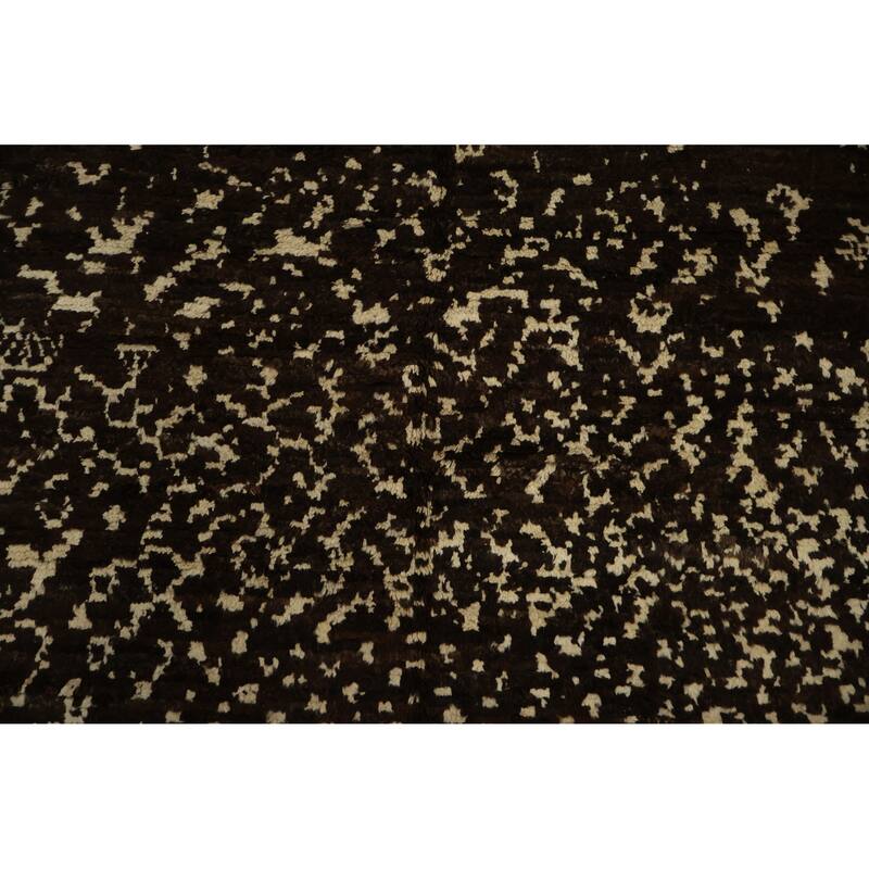 Hand Knotted Oriental 100% Wool Carpet Tribal Abstract Brown Moroccan Area Rug - 7' 11'' X 5' 7''
