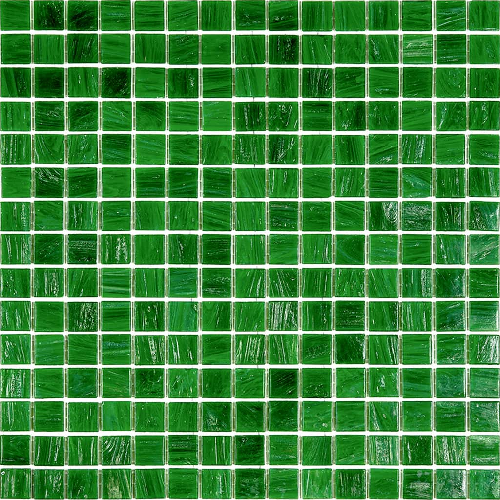 Apollo tile 12" x 12" Celestial Glossy Kelly Green Glass Tile (20 sq ft/case) - 20 Pack