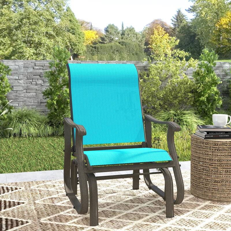 Outdoor Glider Chair Patio Glider Swing Chair with Mesh Seat for Porch