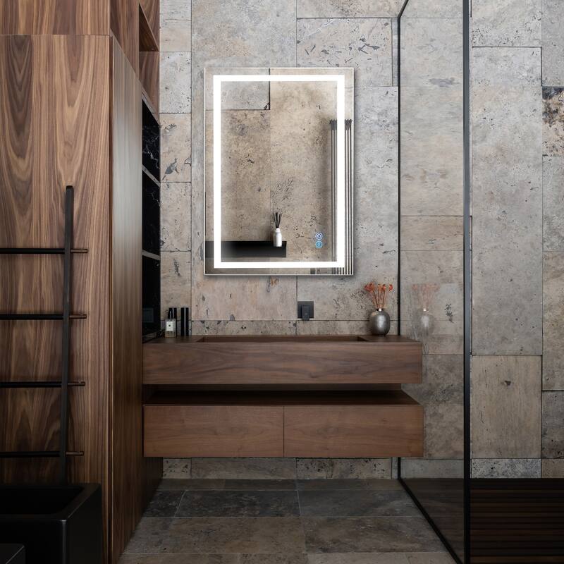 32 in. W x 24 in. H Frameless Rectangular LED Light Bathroom Vanity Mirror - 32 in. W x 24 in. H x 1.2 in. D