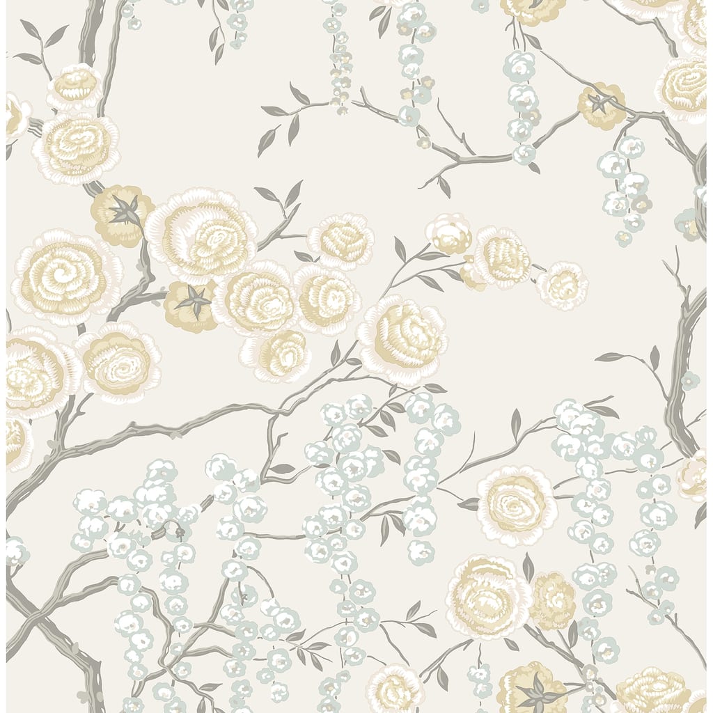 A-Street Prints Citrine Peony Tree Wallpaper