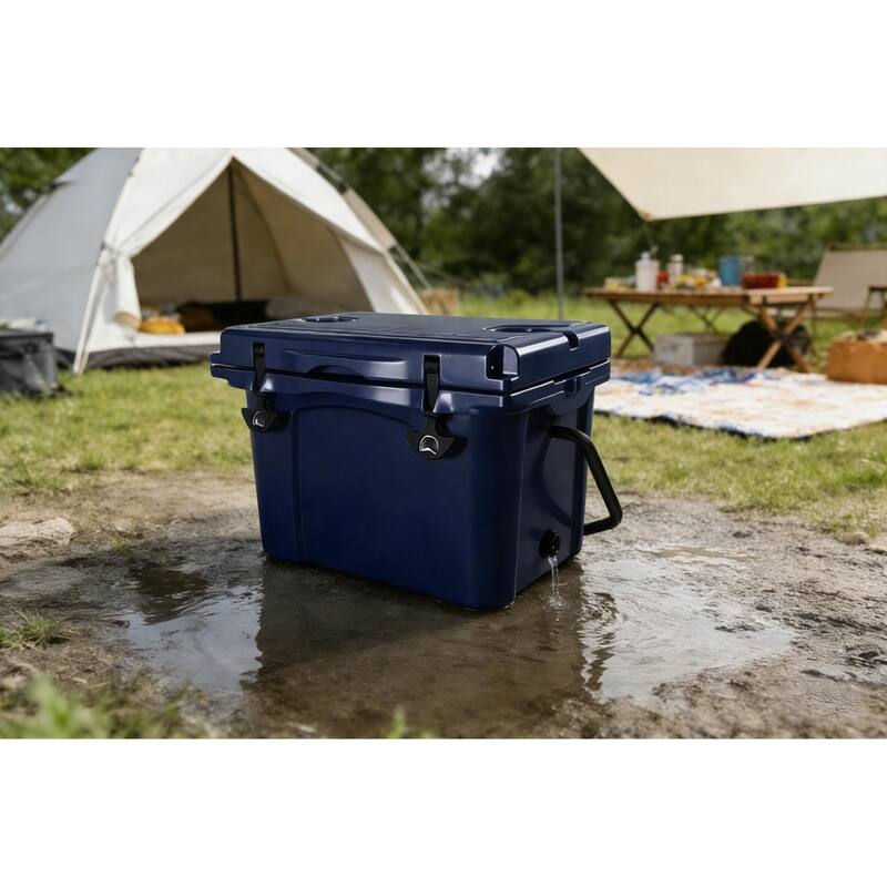 25QT Portable Cooler, Insulated Hard Cooler with Bottle Opener, Cup Holder, Forming Ruler, Travel, Beach, Camping, Fishing