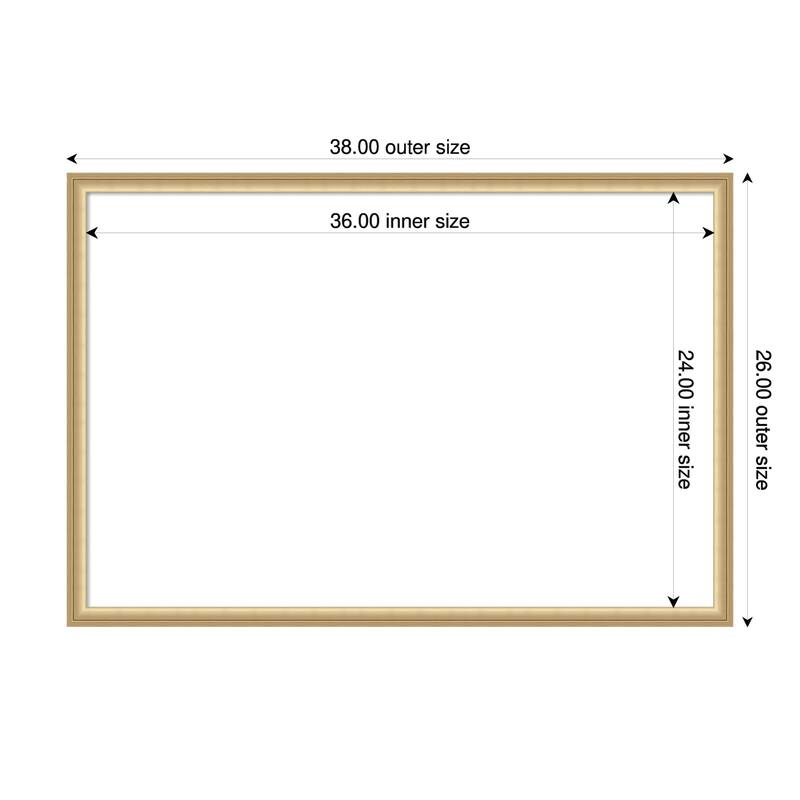 Amanti Art Florence Gold Framed Dry Erase Magnetic Board - 38 x 26 in - Florence Gold