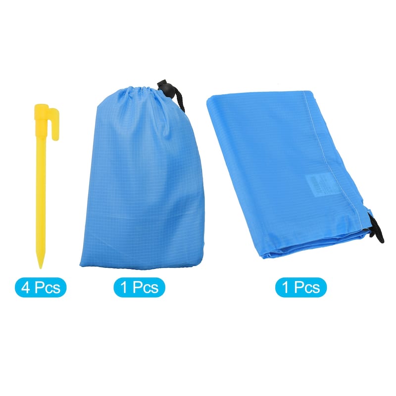 57" x 55" Beach Blanket Waterproof Picnic Mat with Carry Bag Sky Blue - Sky Blue