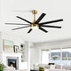 preview thumbnail 34 of 44, 65 Inch Black/White/Gold LED Ceiling Fan with Light Remote(8-Blade) Gold