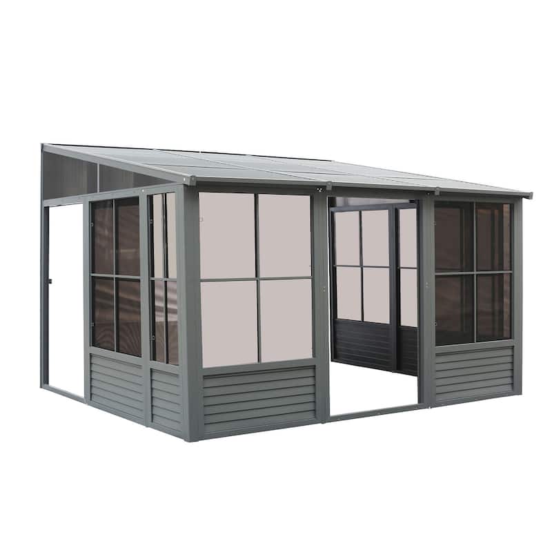Gazebo Penguin Florence Wall-mounted Gazebo with Metal Roof 8'