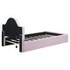 preview thumbnail 12 of 28, Twin Upholstered Platform Bed with LED Headboard, Pink Flannel Finish