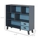 preview thumbnail 3 of 9, 3-Tier Child Bookcase Open Shelves Cabinet Floor Standing Cube Storage Organizer with Drawers