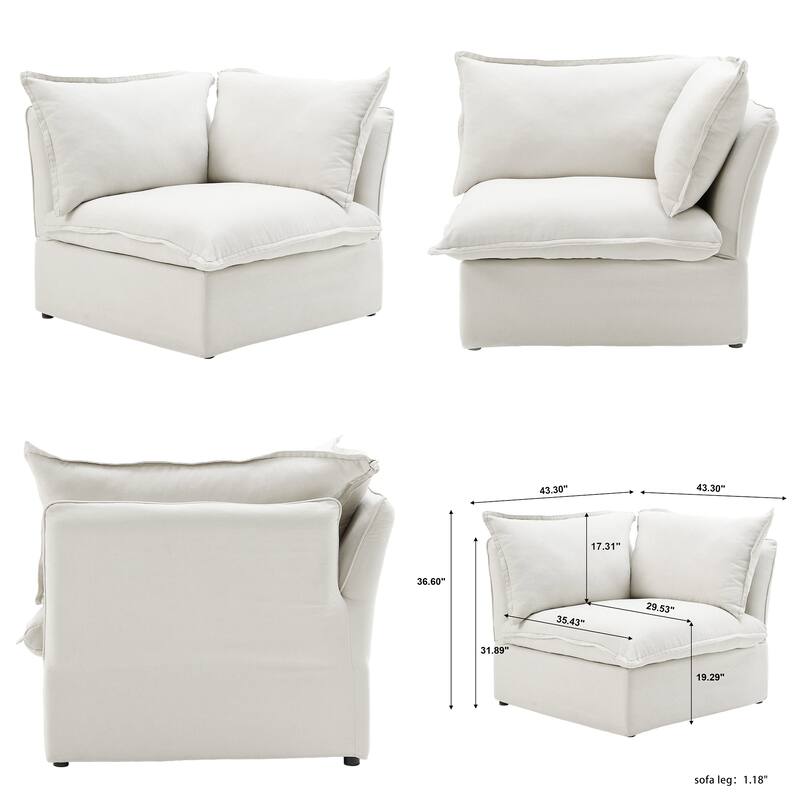 6-Piece Upholstered Sectional Corner Sofas