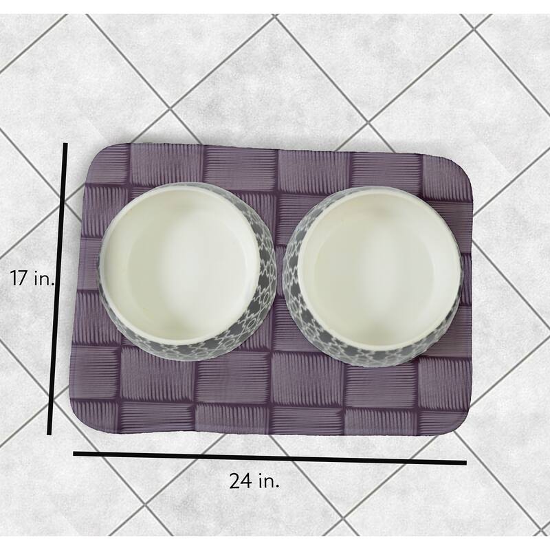 Basketweave Pet Feeding Mat for Dogs and Cats