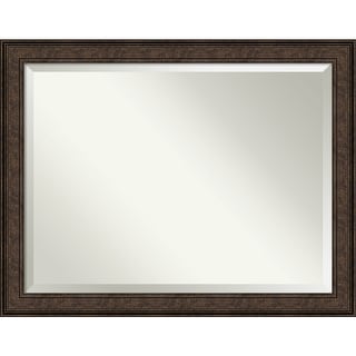 Beveled Bathroom Wall Mirror - Ridge Bronze Frame