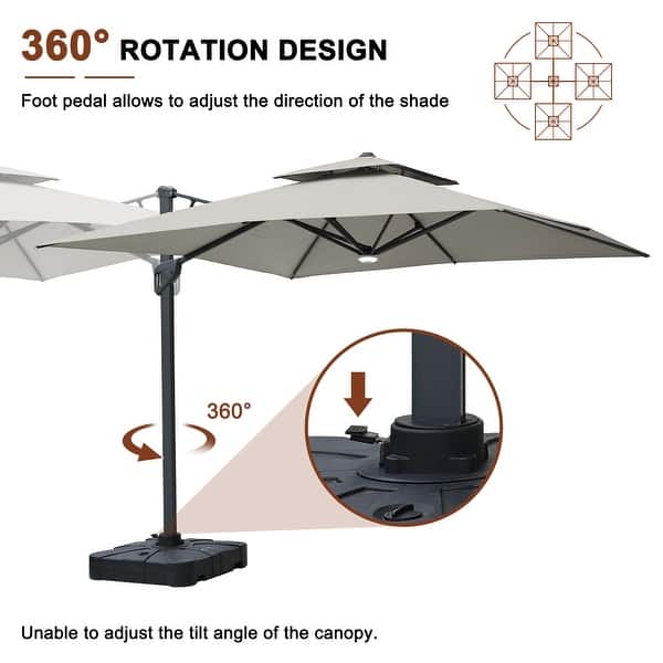 10FT Patio Cantilever Umbrella with Bluetooth Speaker & Lighting (Includes  Base) - On Sale - Bed Bath & Beyond - 40332026