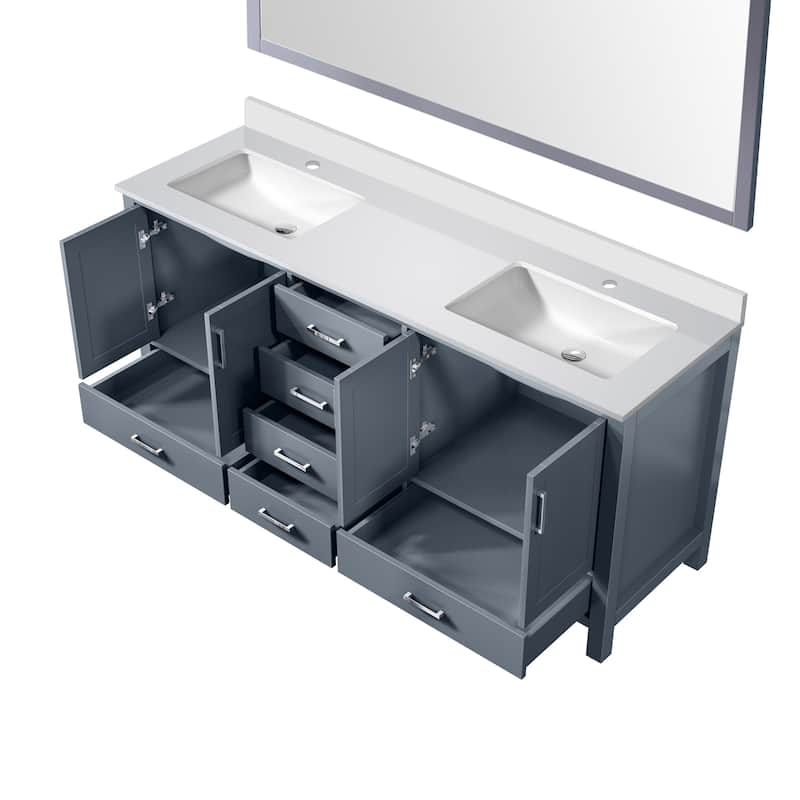 Jacques Bath Vanity, Cultured Marble Top and Mirror