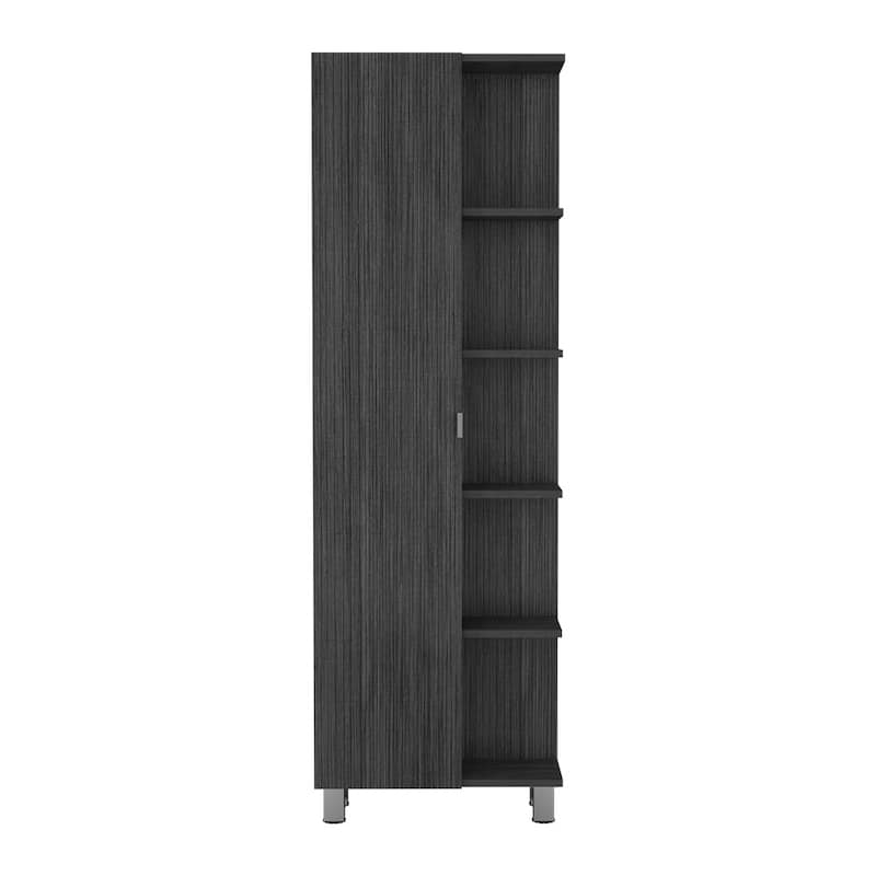 Corner Cabinet, Five Open Shelves, Single Door